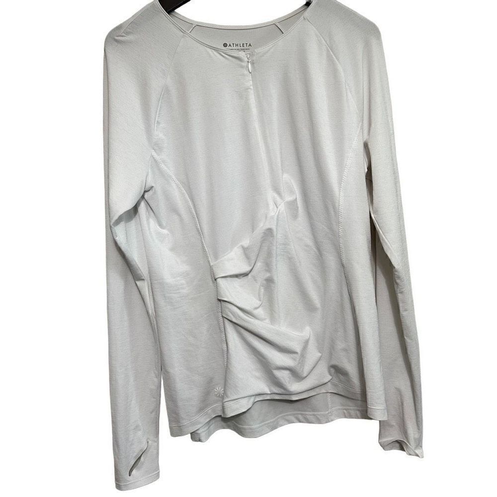 Athleta Pacifica Wrap Front Top Shirt Bright White size large